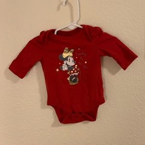 Disney Baby Gap Minnie Mouse onsie “lucky to be me” 0-3 Months